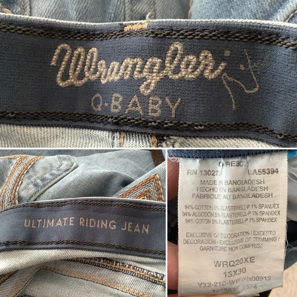 WRANGLER Women Bootcut Ultimate Riding Jeans Light Wash Boho Western Festival 34 - Picture 6 of 9